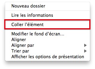 Coller un élement