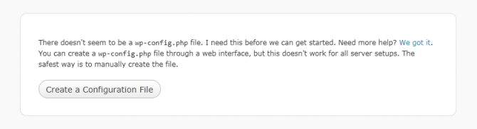 Créer un fichier de configuration Wordpress