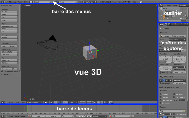 Interface de Blender
