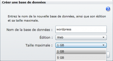 Créer une base de données SQL Azure
