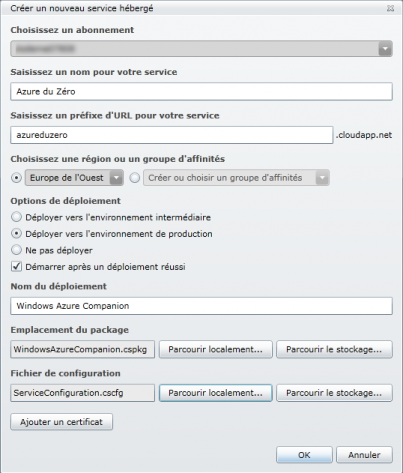 Déployer Windows Azure Companion
