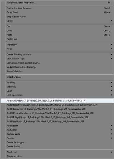 Menu contextuel dans la vue 3D
