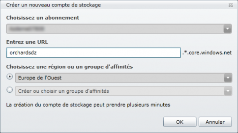 Créer un compte de stockage