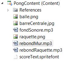 Selection du son dans le projet de contenu