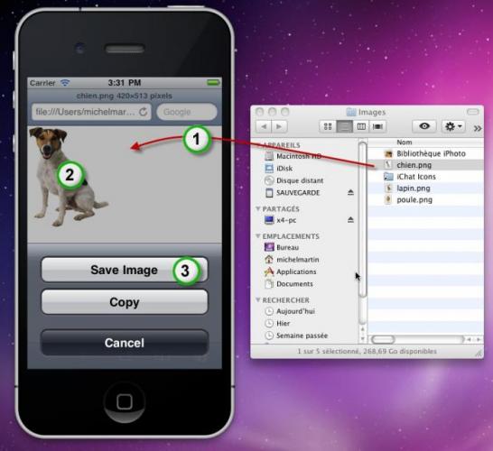 Il est possible d'ajouter des photos facilement dans le simulateur