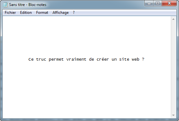 Le logiciel Bloc-notes de Windows