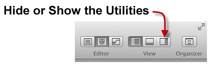 L'icône Hide or Show the Utilities
