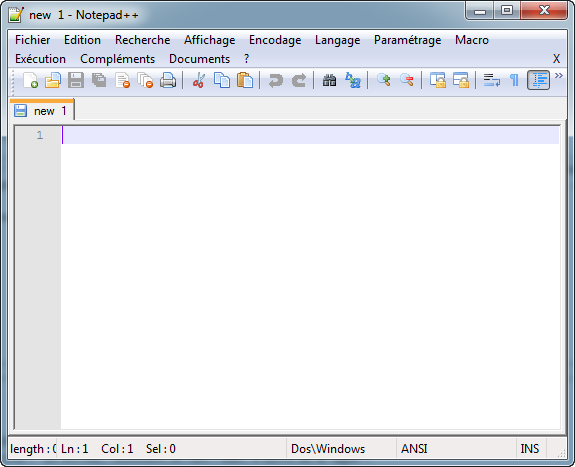 Ouverture de Notepad++
