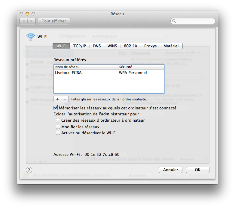 Préférences Réseaux : organiser ses réseaux Wi-Fi