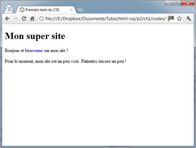 Le mot « bienvenue » est écrit en bleu