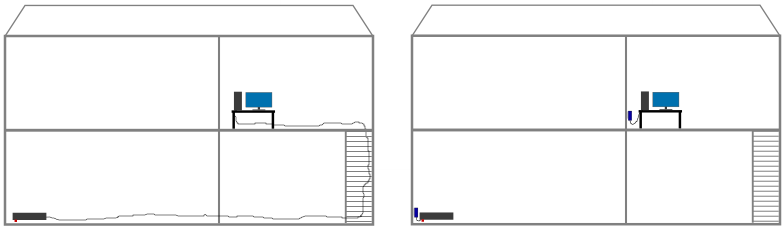 Maison sans CPL à gauche, maison avec CPL à droite