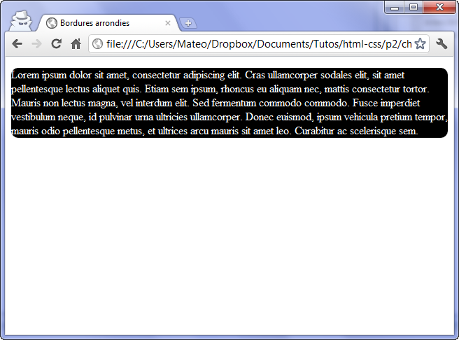 Un fond aux coins arrondis