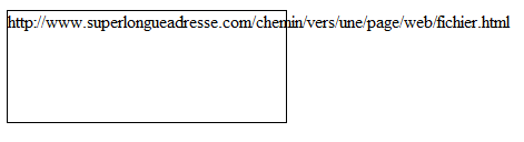 Le texte déborde en largeur
