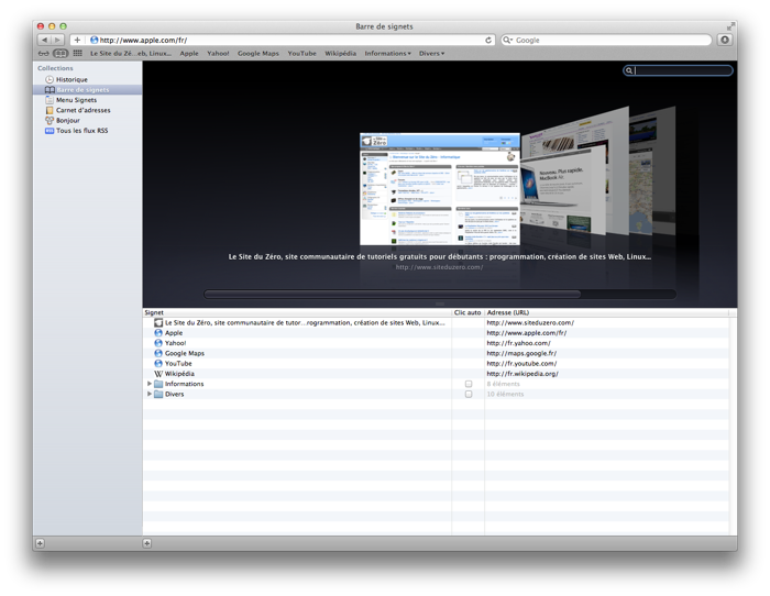 Afficher tous les signets