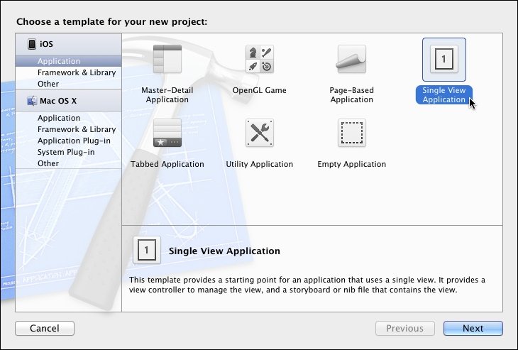 Création d'un nouveau projet dans Xcode