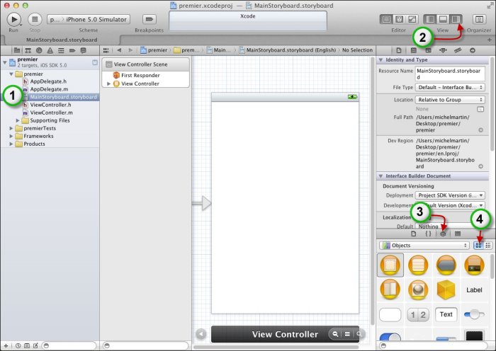 Affichage de la bibliothèque d'objets