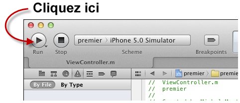 L'icône Run de la barre d'outils