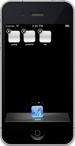 La croix permet de désinstaller une application du simulateur