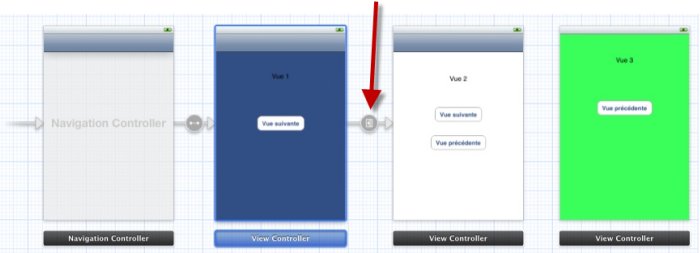 Une flèche indique que la liaison a été faite