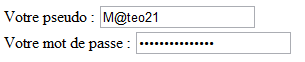 Une zone de saisie de mot de passe
