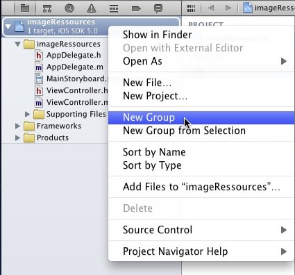 Choisissez New group dans le menu contextuel