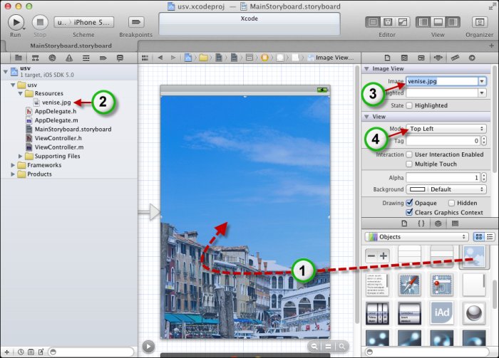 On prépare notre application avec une image de grande taille