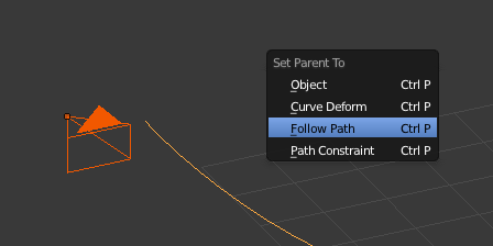 Sélectionnez l'option Follow Path