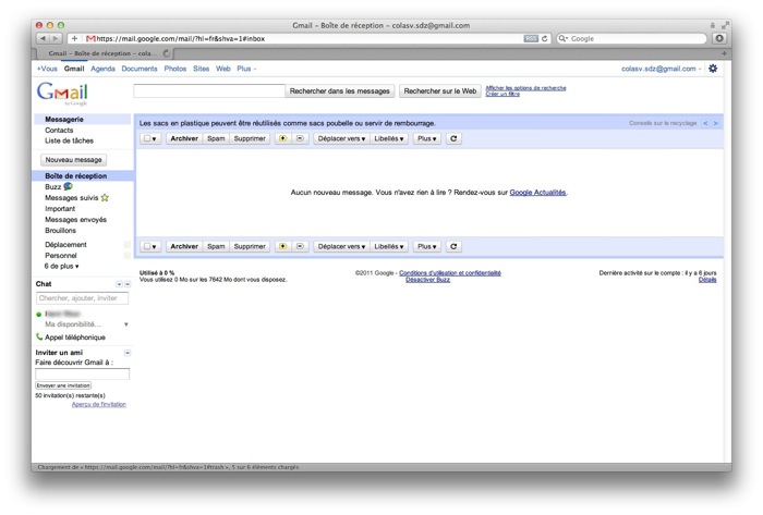 Une webmail : Gmail