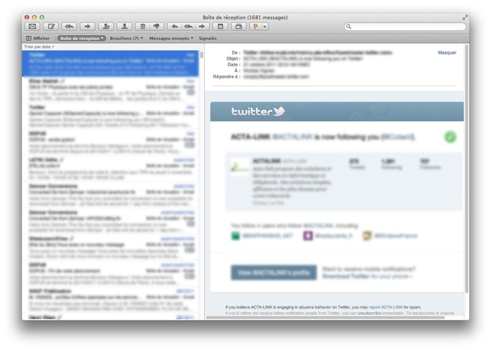 Une application pour lire ses mails : Mail