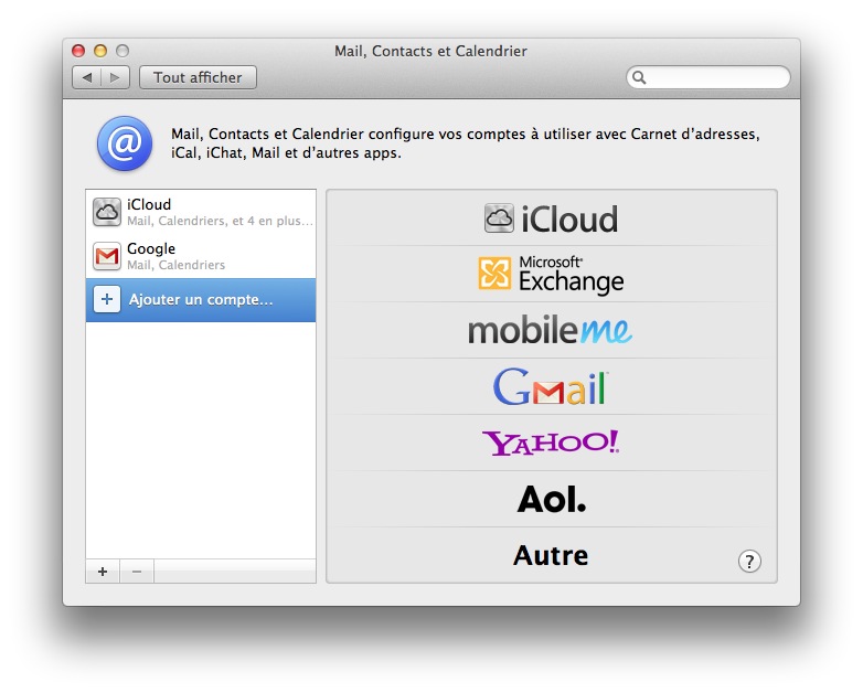 Ajouter un compte de messagerie