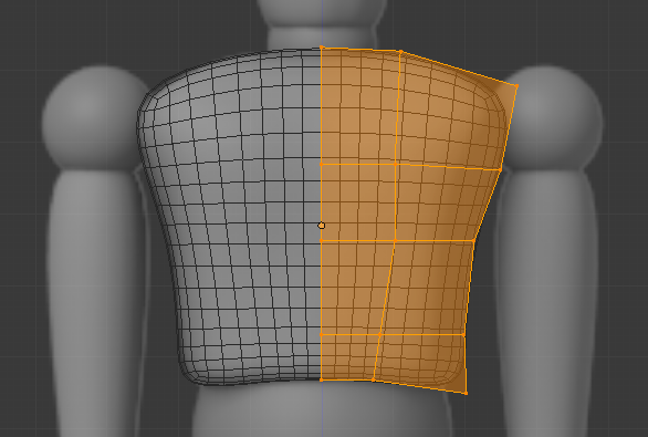 Extrudez le cube subdivisé vers le bas pour construire le buste