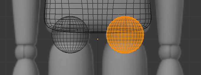 Ajouter des sphères pour lier les cuisses au buste