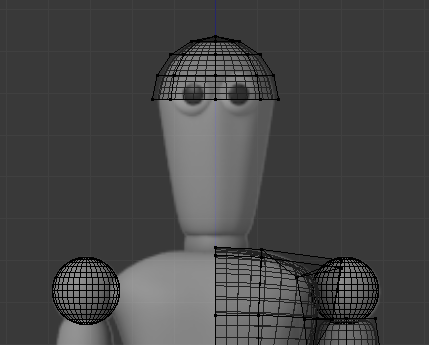 Supprimer la moitié du bas de la sphère