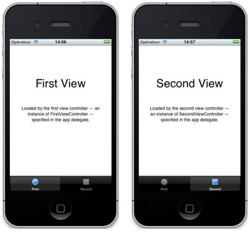 L'application est opérationnelle, il est possible de changer de vue