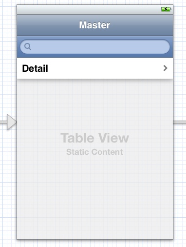 Ajoutez un contrôle Search Bar and Search Display Controller à la vue Master