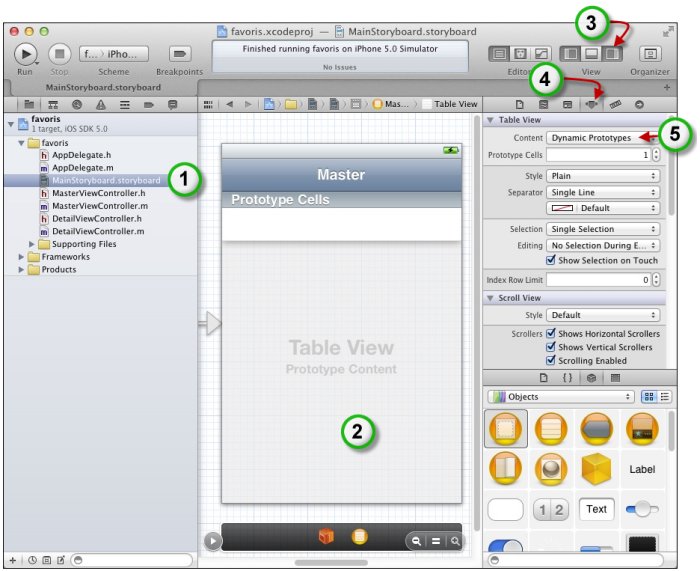 Le contenu du Table View doit être défini dans le code