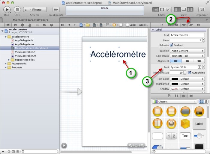 Vous pouvez modifier la police et le corps du Label