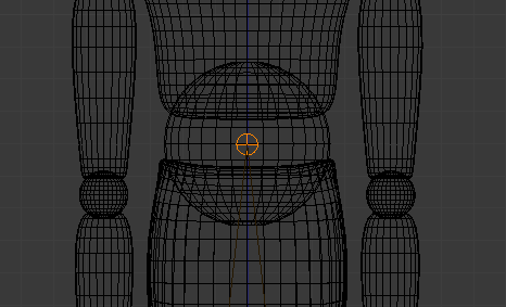 La queue du premier os doit se trouver au niveau de la sphère