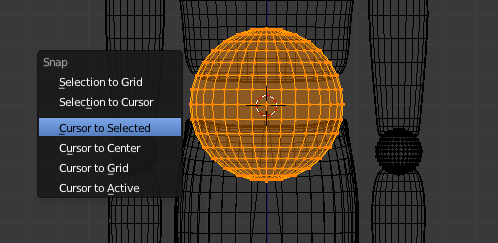 Choisissez Cursor to Selected