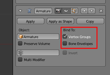 Décochez l'option Bone Envelopes