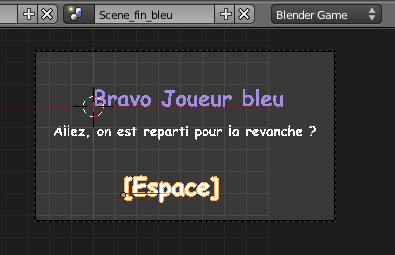 Un petit texte pour féliciter le gagnant !