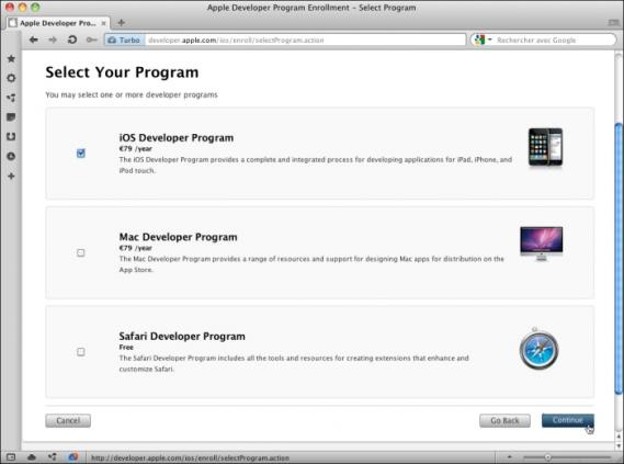 Vous devez choisir le programme auquel vous voulez adhérer