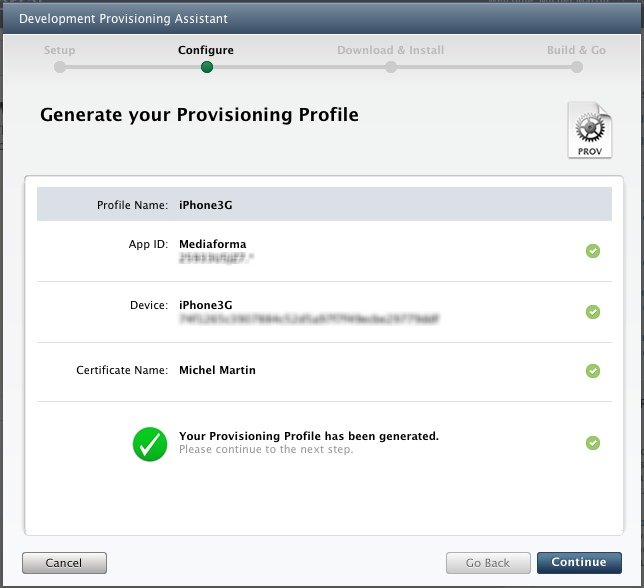 Le profil est généré