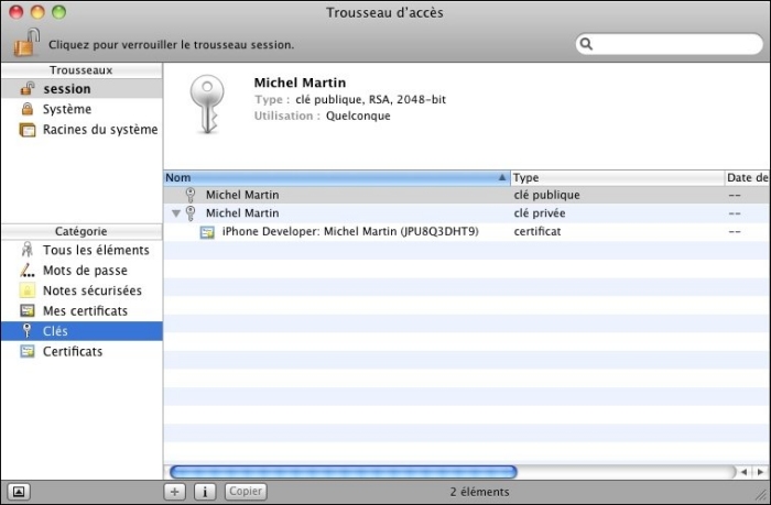 Les clés sont bien présentes