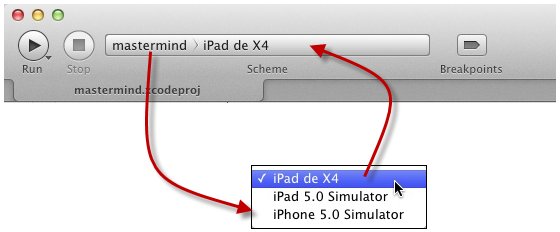 Sélectionnez votre device dans la liste déroulante Scheme