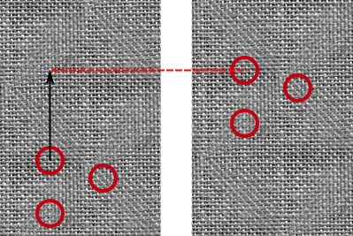 Déplacement des aspérités d'une surface par rapport au capteur de la souris