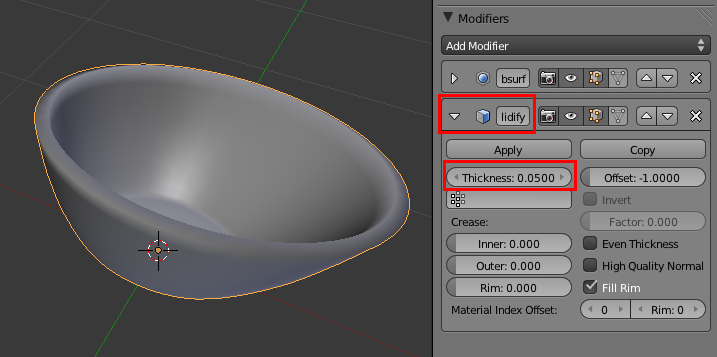 Vous pouvez régler l’épaisseur avec le paramètre Thickness