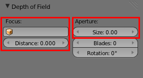 L'onglet Depth of Field