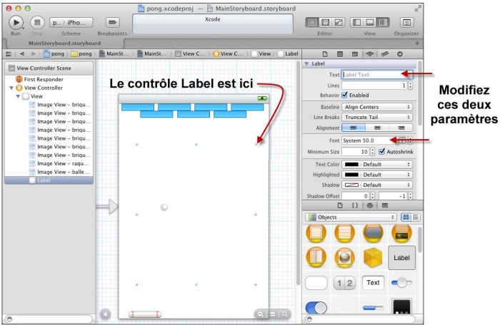 Placez et paramétrez un Label