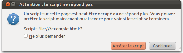 Délai d'exécution d'un script atteint.